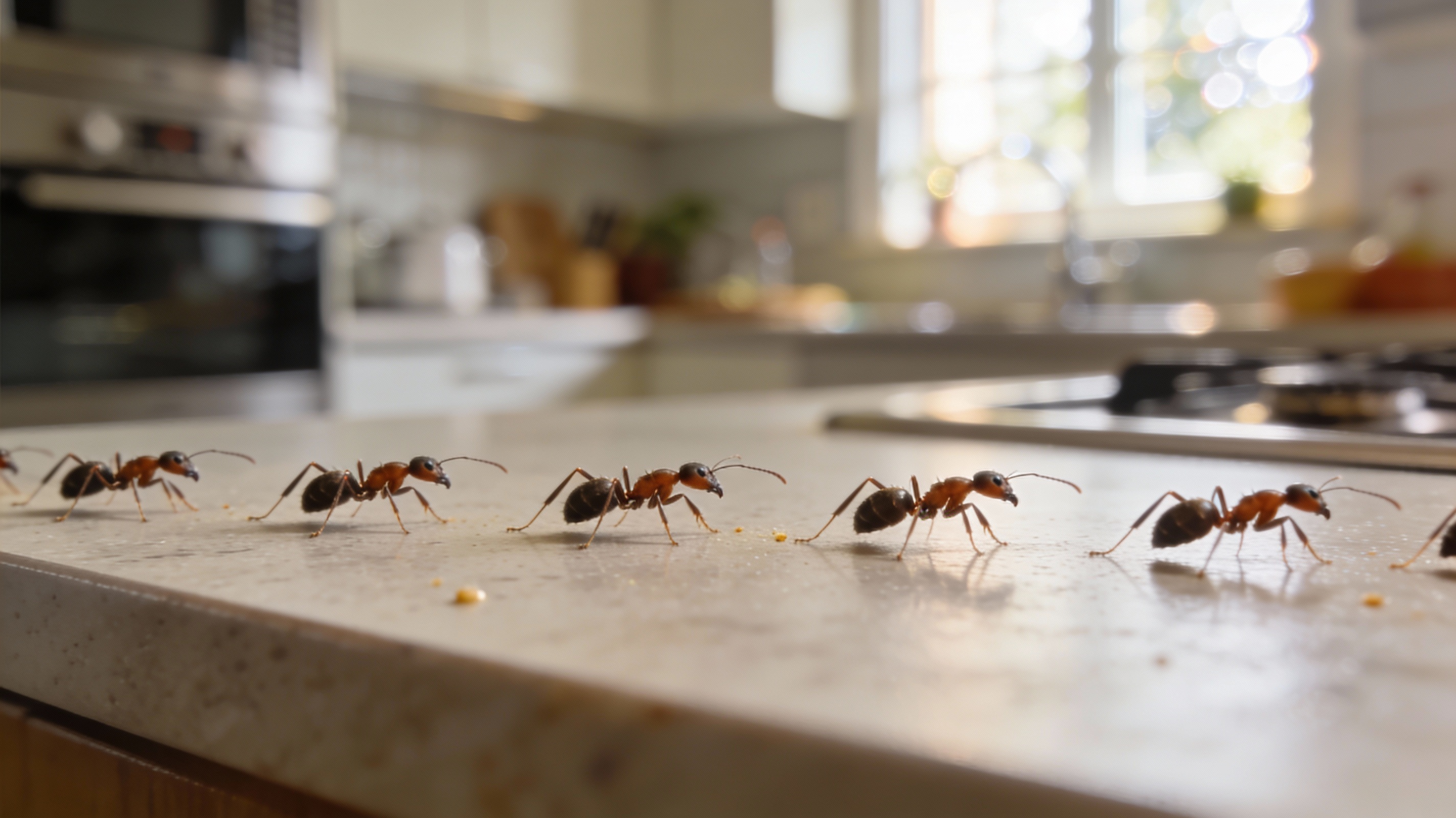 Fourmis sur un plan de travail