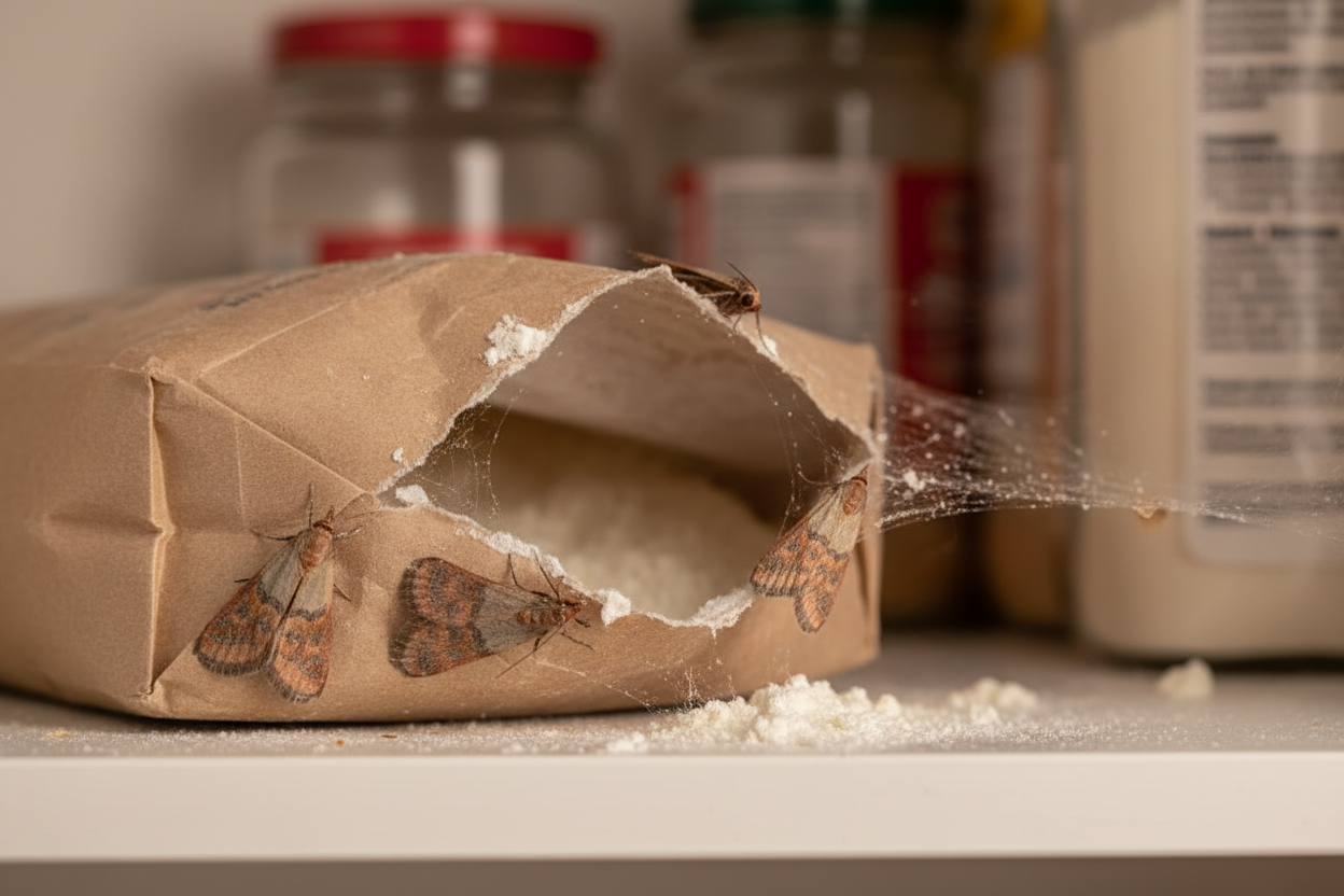 Mites alimentaires dans un placard